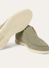 Open Walk Ankle Boots in Military Grey Suede