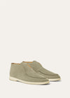 Open Walk Ankle Boots in Military Grey Suede