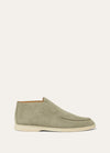 Open Walk Ankle Boots in Military Grey Suede