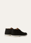 Open Walk Ankle Boots in Black Suede