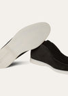 Open Walk Ankle Boots in Black Suede