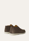 Open Walk Ankle Boots in Warm Grey Suede