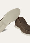 Open Walk Ankle Boots in Warm Grey Suede