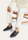 Men's Summer Walk Blue Caiman Leather Loafers