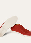 Open Walk Ankle Boots in Red Suede