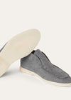 Open Walk Ankle Boots in Grey Leather