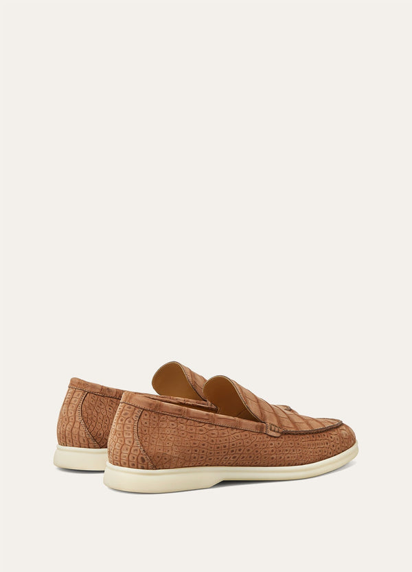 Umber Men's Summer Walk Alligator Leather Loafers