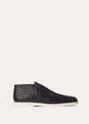 Classic Blue Leather Open Walk Ankle Boots