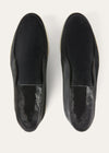 Open Walk Ankle Boots in Matte Black Suede