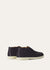 Navy Blue Suede Open Walk Ankle Boots