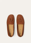Women's Brown Leather Dot Sole Walk Loafers