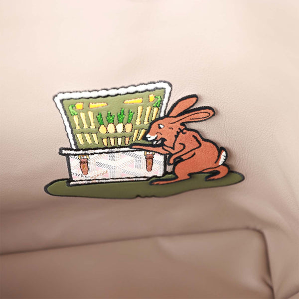 Goyard Goyardine Greige Anjou PM Embroidered Bunny Khaki Bag Palladium Hardware