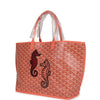 Goyard Goyardine Coral Anjou PM Embroidered Seahorse Bag Palladium Hardware