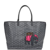 Goyard Goyardine Gray Anjou PM Embroidered Elephant Tote Palladium Hardware