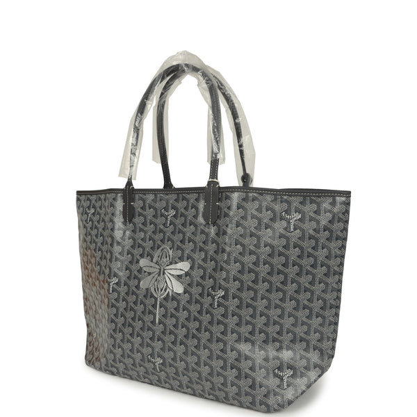 Goyard Goyardine Gray St. Louis PM Tote Bag Palladium Hardware