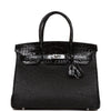 Hermes Birkin 30 Black Matte Alligator and Ostrich Touch Palladium Hardware