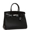 Hermes Birkin 30 Black Matte Alligator and Ostrich Touch Palladium Hardware