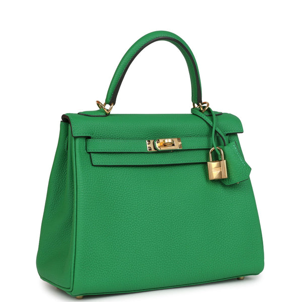 Hermes Kelly Retourne 25 Bamboo Togo Gold Hardware
