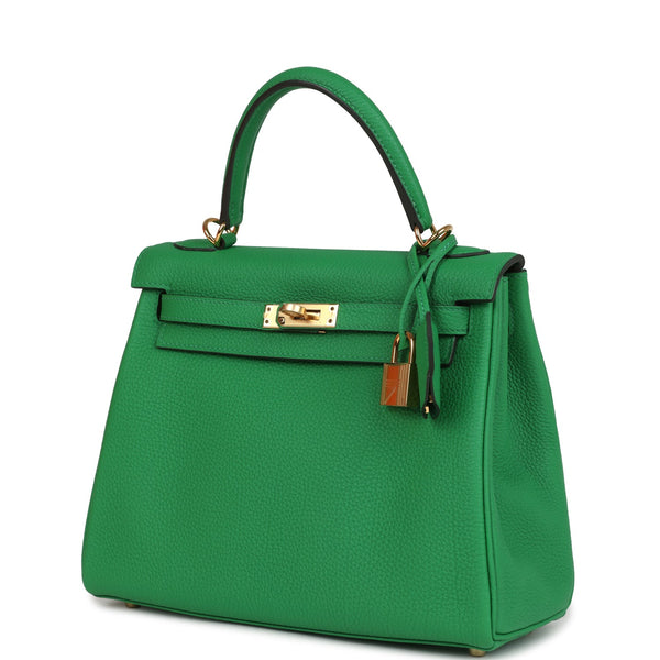 Hermes Kelly Retourne 25 Bamboo Togo Gold Hardware