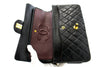 CHANEL 2.55 Double Flap Medium Chain Shoulder Bag Black Lambskin i51