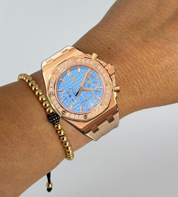 Royal Oak Offshore 37mm RosÃ©gold Diamond Set Bezel