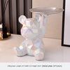 Statua geometrica dell'orso con vassoio portaoggetti