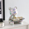 Statua geometrica dell'orso con vassoio portaoggetti