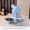 Statua geometrica dell'orso con vassoio portaoggetti