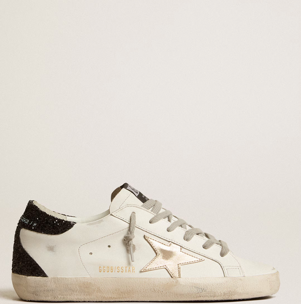 Super-Star Women's with gold star and black glitter heel tab "LAST PIECES"