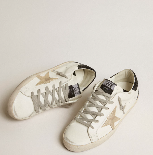 Super-Star Women's with gold star and black glitter heel tab "LAST PIECES"