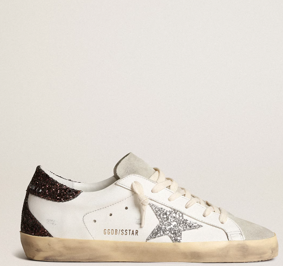 Super-Star with silver star and brown glitter heel tab