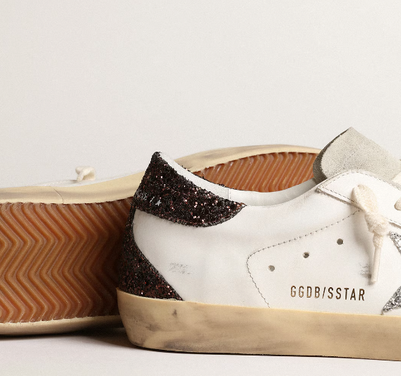Super-Star with silver star and brown glitter heel tab