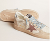 Ball Star Donna LTD in white nappa and pearl suede with mauve leather star