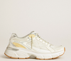 Lightstar Women's White Leather and Mesh and White Star