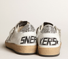 Ball Star Woman in nappa with white star and glitter heel