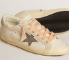 Super-Star LTD in leather with beige suede star with Swarovski studs