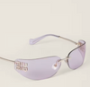 Miu Miu Logo sunglasses with light pink lenses