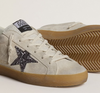 Super-Star Women's ice grey suede with silver glitter star and leather heel tab