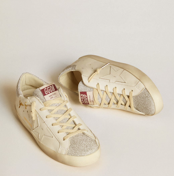 Super-Star LTD Women's white leather with Swarovski micro crystal inserts
