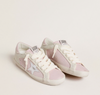 Super-Star LTD in pink leather with silver laminated leather star and pink leather heel tab