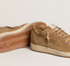 Ball Star Women's sneaker with perforated upper in tobacco-colored suede and tone-on-tone star