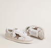Stardan in nappa with silver laminated leather star and pink suede heel tab