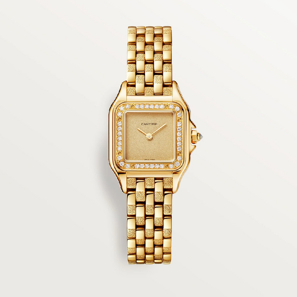 Cartier PanthÃ¨re SM 750 Yellow Gold â€“ Factory Diamond Bezel & Textured Gold Dial
