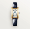 Cartier Tank AmÃ©ricaine Small Model Quartz 750 Yellow Gold Blue Leather Strap