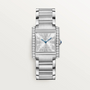 Cartier Tank FranÃ§aise Medium 32mm x 27mm Diamond Bezel Stainless Steel Quartz Watch