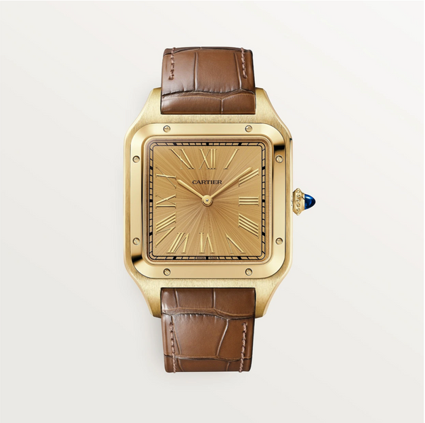 Santos-Dumont XL Yellow Gold Wood-Effect Dial