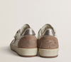 Stardan in nappa with silver laminated leather star and pink suede heel tab