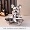 Statua geometrica dell'orso con vassoio portaoggetti