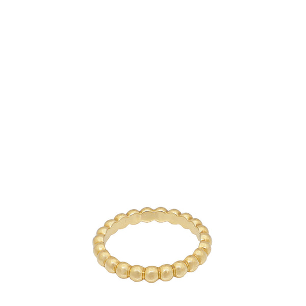 Van Cleef &amp; Arpels 18K Yellow Gold Perlée Pearls of Gold Medium Ring 51 