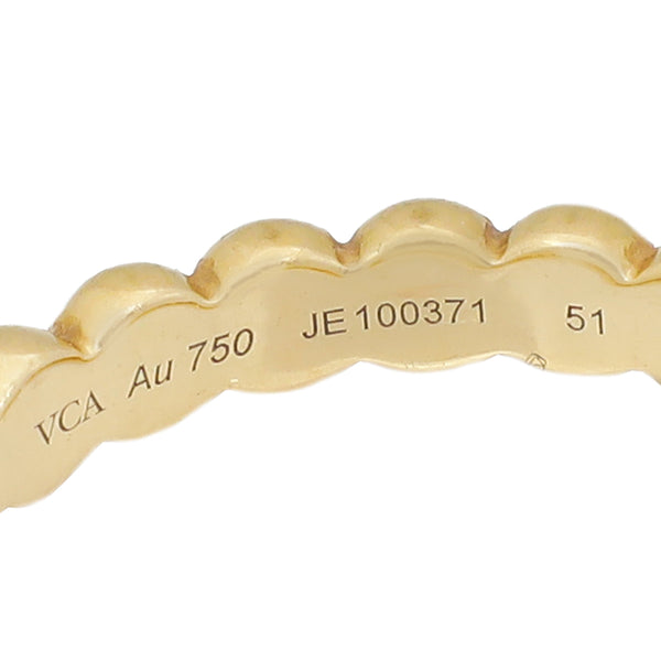 Van Cleef &amp; Arpels 18K Yellow Gold Perlée Pearls of Gold Medium Ring 51 